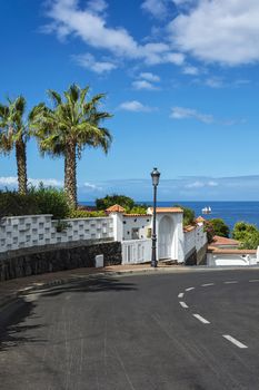 Scenic cityscape with a view of the ocean (Los Canary Islands, Tenerife, Spain)