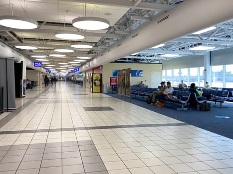 St. Louis, MO/USA - 10/4/20: The interior gate area at the St. Louis International Airport STL.