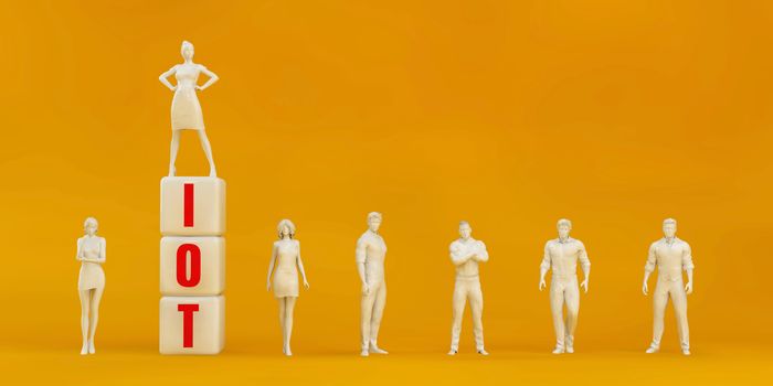 IOT Internet of Things Presentation Background in Orange and Red