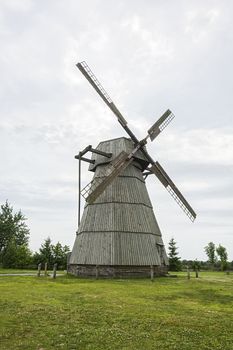 Rural color and ancient architecture. Windmill for grinding grain into flour