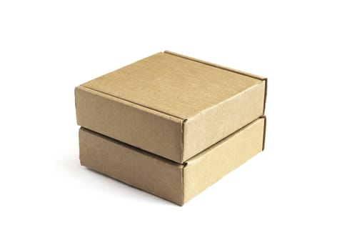 Two cardboard boxes for packing, white background
