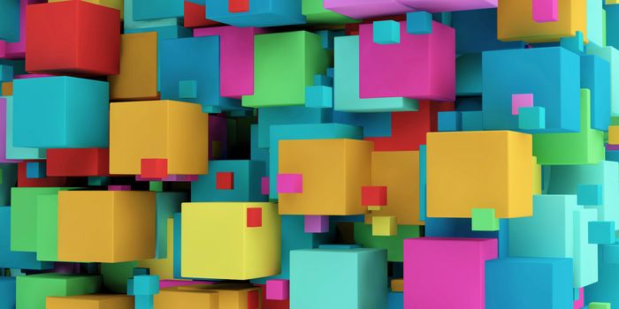 Colored Cubes Colorful Abstract Background Art