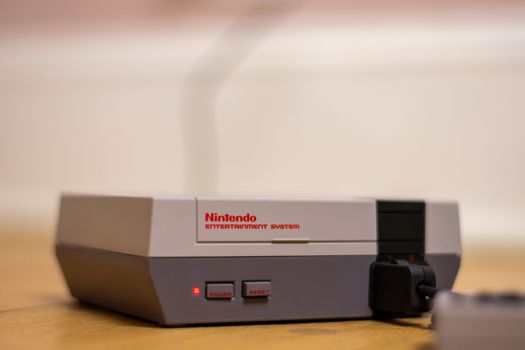 The Nintendo Entertainment System Classic Edition. A recreation model of the original NES
