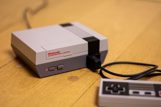 The Nintendo Entertainment System Classic Edition. A recreation model of the original NES