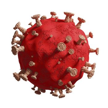 Coronavirus or Covid-19 isolated on white background 3D Render