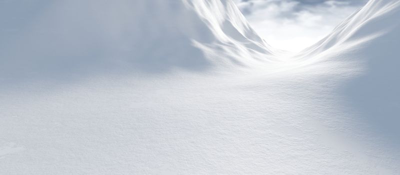 Winter landscape with snow 3d render