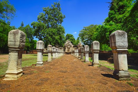 Beautiful scene of Sadok Kok Thom Historical Park, this is an 11th-century Khmer temple in present-day is in Sa Kaeo province, Thailand.