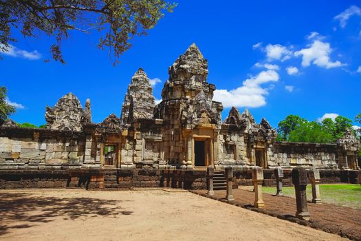 Beautiful scene of Sadok Kok Thom Historical Park, this is an 11th-century Khmer temple in present-day is in Sa Kaeo province, Thailand.