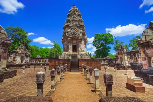 Beautiful scene of Sadok Kok Thom Historical Park, this is an 11th-century Khmer temple in present-day is in Sa Kaeo province, Thailand.