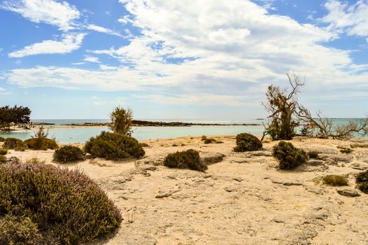 Famous Elafonisi beach on Greece island Crete