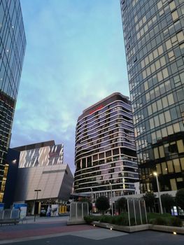 MELBOURNE, AUSTRALIA - JULY 26, 2018: Corporate Headquarters of Medibank Private Private health insurance company in Melbourne Docklands area in Australia