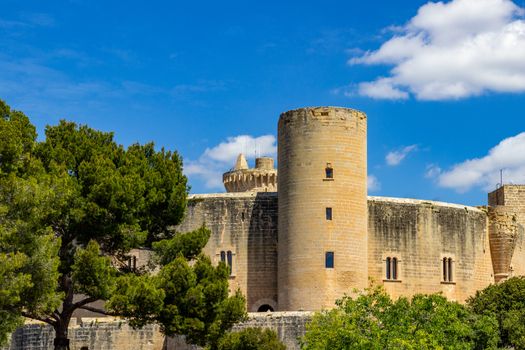 Castle Castel de Bellver in Palma on balearic island Mallorca, Spain on a sunny day