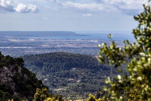 Scenic view at landscape from Coll de Soller,  Mallorca 