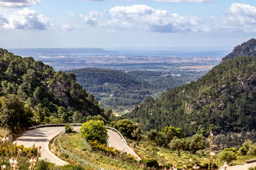 Scenic view at landscape from Coll de Soller,  Mallorca