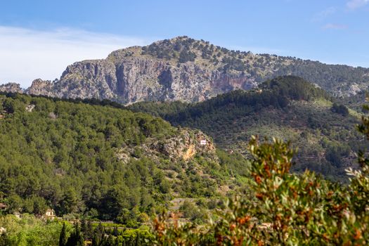 Scenic view at landscape from Coll de Soller,  Mallorca