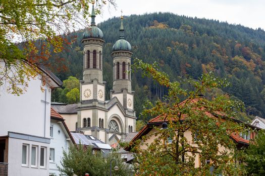 Idyllic view at the church in Todtnau in the Black Forest, Germany