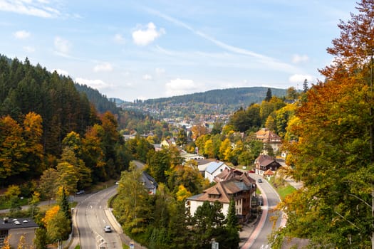 Wide angle view at St. Blasien in the Black Forest, Germany