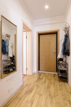 Standard entrance hall in a one-room small apartment