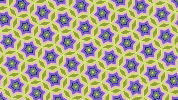 Abstract background of the colorful hexagon and different surrounding rings. Abstract hexagon background.