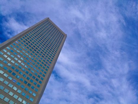 Modern corporate office building with blue sky summer