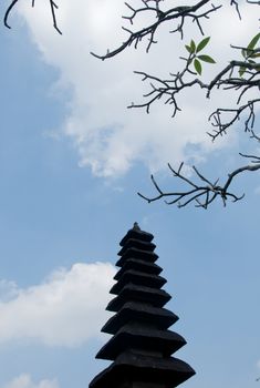 Taman Ayun Bali sacred temple with blue sky