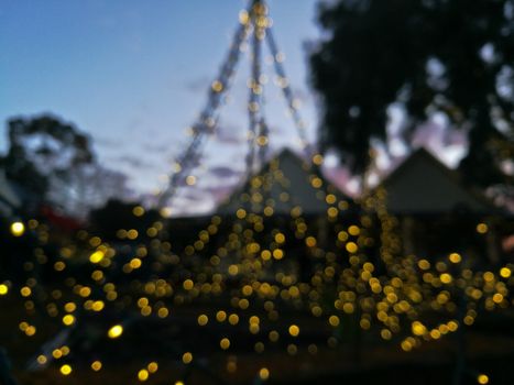 Defocused abstract decoration of house to celebrate Christmas festive season