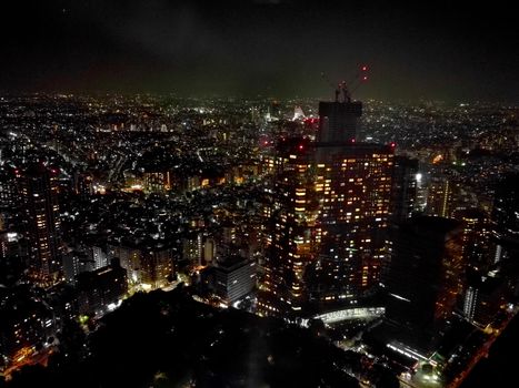 Stunning night light scene of Tokyo metropolis in Japan