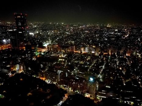 Stunning night light scene of Tokyo metropolis in Japan