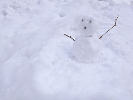 Little snow man doll with curious face