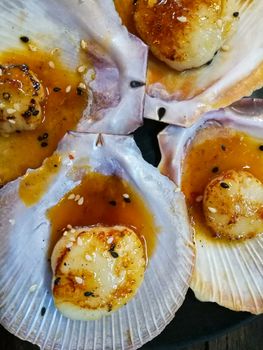 Giant grilled fresh Tasmanian scallops with fresh butter