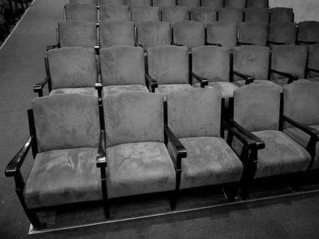 Classic theater seats in black and white