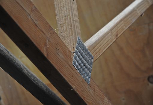 Metallic timber truss on a roof