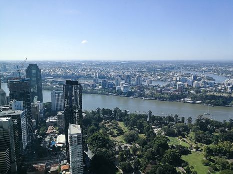 Brisbane skyscape with high rise towers in day light afternoon