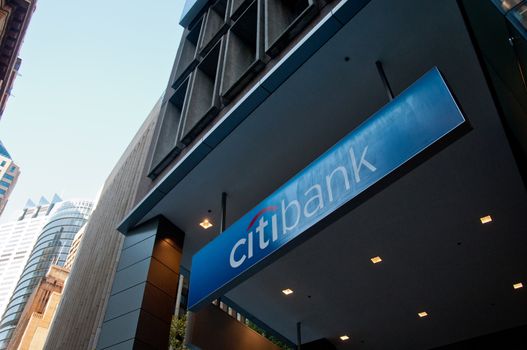 SYDNEY, AUSTRALIA - MAY 5, 2018: Citibank store office in George Street in Sydney NSW Australia.