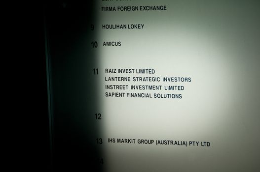 SYDNEY, AUSTRALIA - MAY 5, 2018: RAIZ Invest Limited company office on 11th floor in Sydney Australia city center. RAIZ plans to IPO its share in ASX market to trade in late June 2018. RAIZ is formerly known as Acorns Australia. RAIZ provides micro-investing service to Gen-Y customers across Australia.