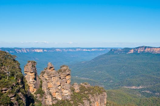 Famous Three sisters rock formation at Blue Mountain in Sydney NSW Australia