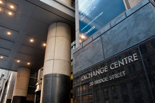 SYDNEY, AUSTRALIA - MAY 5, 2018: Corporate headquarters of ASX Australian Stock Exchange at 20 Bridge Street in Sydney NSW Australia.