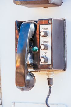 An ancient landline phone in Jerome, Arizona, USA