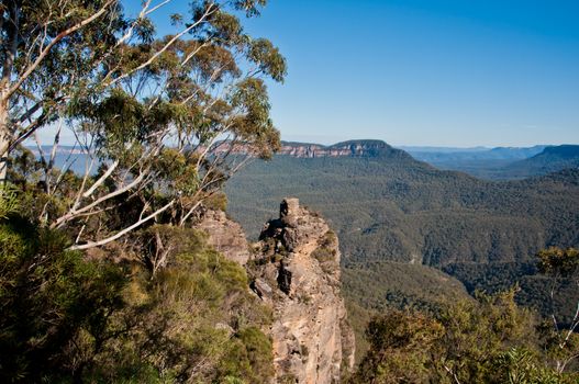 Famous Three sisters rock formation at Blue Mountain in Sydney NSW Australia