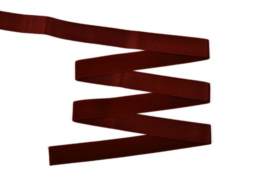 red Underwear elastic band for clothes and bras on a white background, zigzag. Isolated.