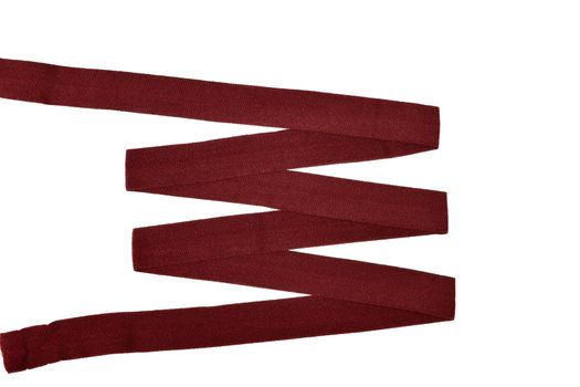 red Underwear elastic band for clothes and bras on a white background, zigzag. Isolated.
