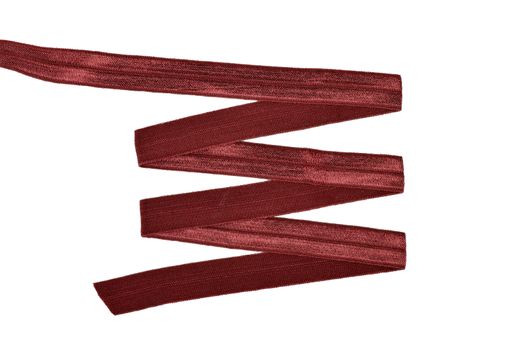 red Underwear elastic band for clothes and bras on a white background, zigzag. Isolated.