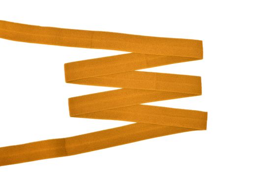 orange Underwear elastic band for clothes and bras on a white background, zigzag. Isolated.