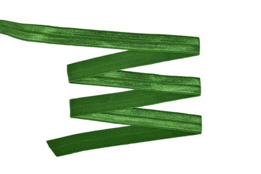 green Underwear elastic band for clothes and bras on a white background, zigzag. Isolated.