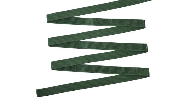 green Underwear elastic band for clothes and bras on a white background, zigzag. Isolated.