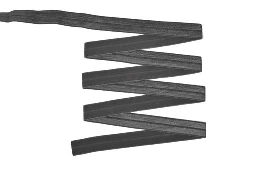 grey Underwear elastic band for clothes and bras on a white background, zigzag. Isolated.