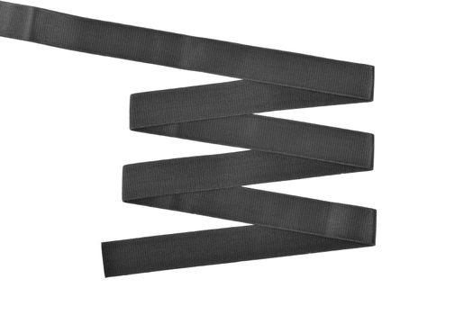 grey Underwear elastic band for clothes and bras on a white background, zigzag. Isolated.