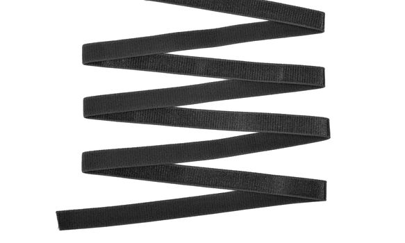 grey Underwear elastic band for clothes and bras on a white background, zigzag. Isolated.