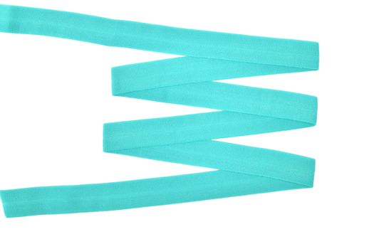 emerald Underwear elastic band for clothes and bras on a white background, zigzag. Isolated.