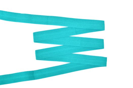 emerald Underwear elastic band for clothes and bras on a white background, zigzag. Isolated.